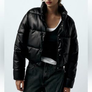Zara Faux Leather Puffer